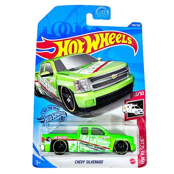 Hot Wheels Chevy Silverado Neon Green Carded Toy Truck New (A-3) - Picture 1 of 3